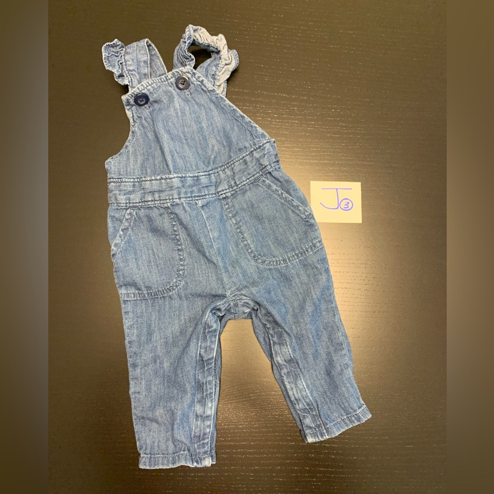 🧸 GAP 0-3m Light Blue Denim Lightweight Overalls